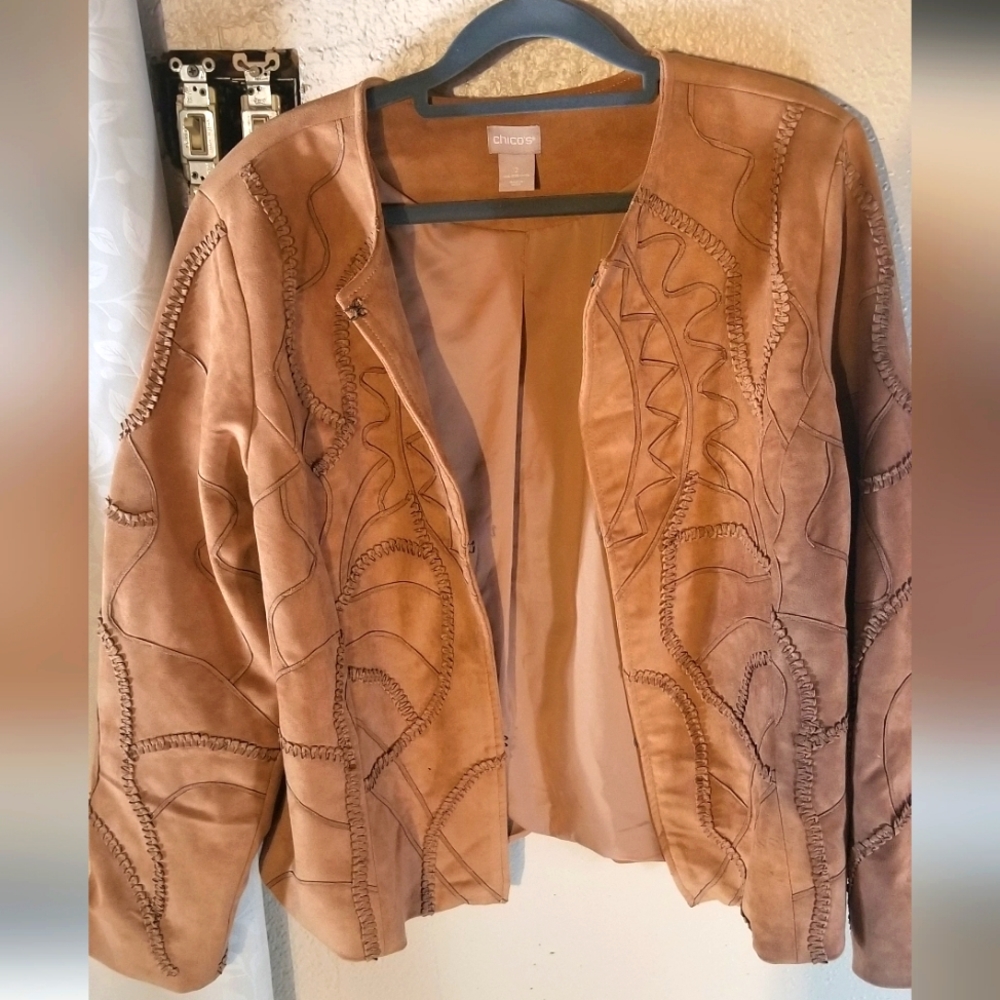 Chico's women's faux suede jacket